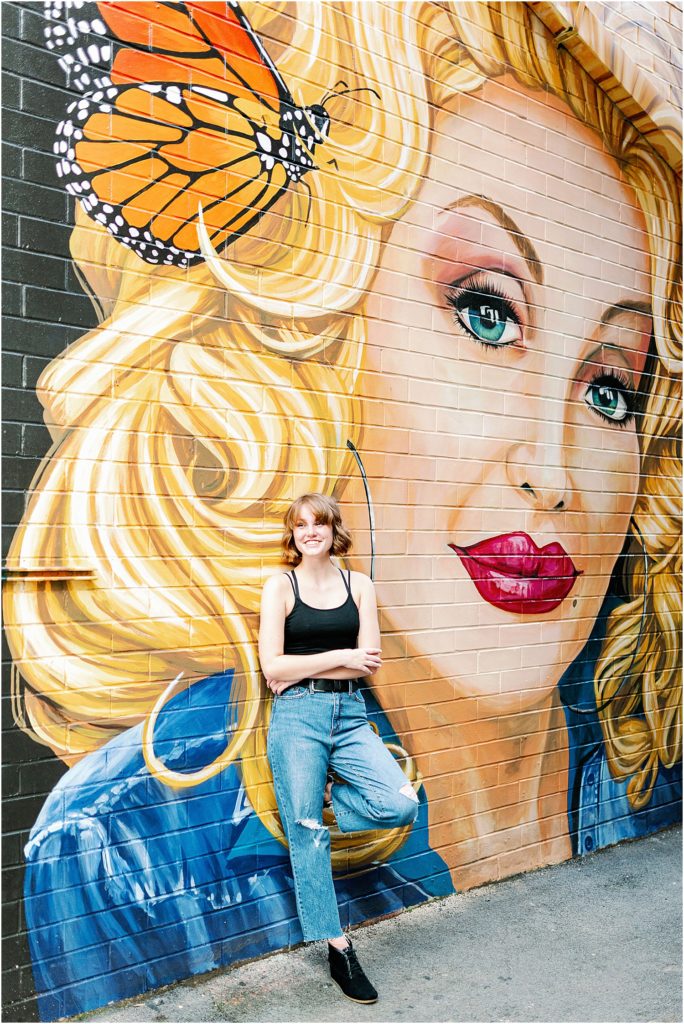 Urban High School Senior Dolly Parton mural 
