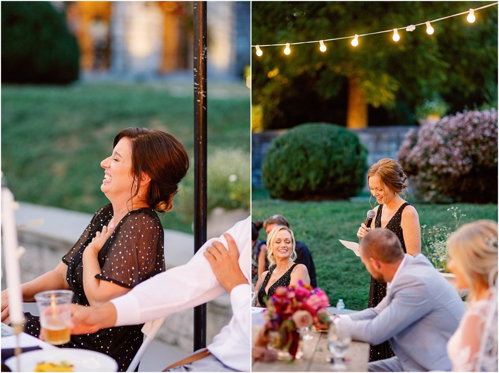 Fall Boho Wedding toasts and laughs