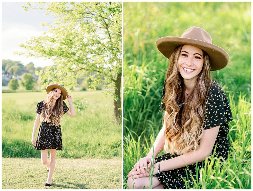 Spring High School Senior at Cherokee Trail Portrait in Grass and tree walking picture