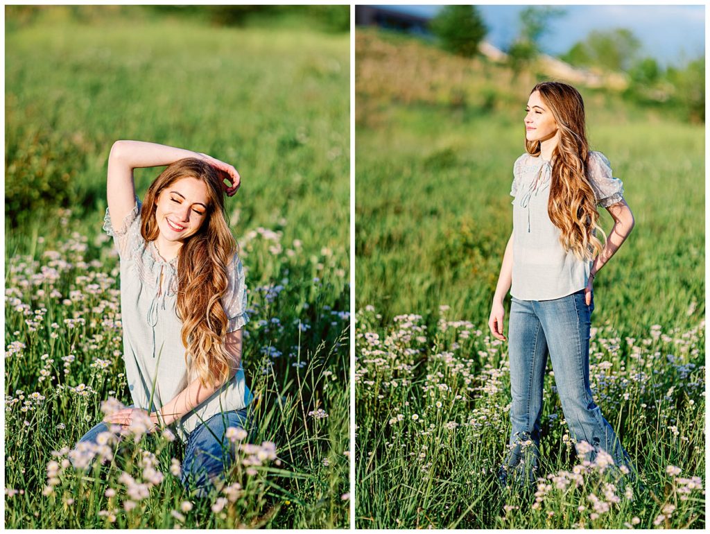Spring High School Senior at Cherokee Trail Portrait in the flowers