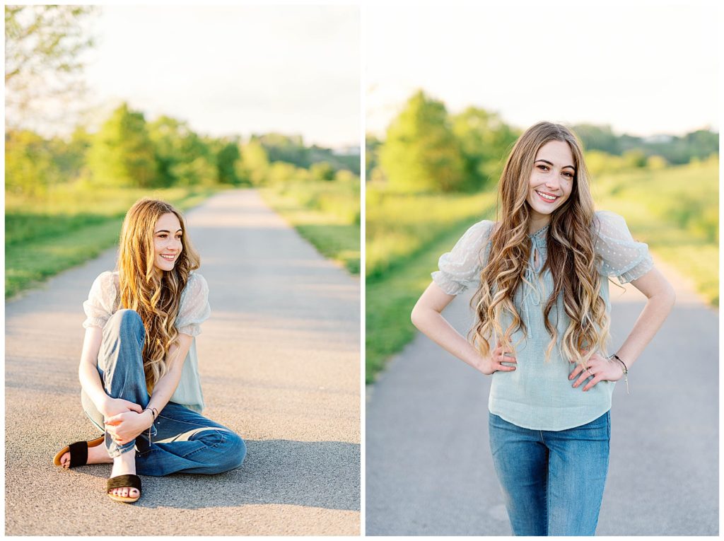 Spring High School Senior at Cherokee Trail Portraits in the road