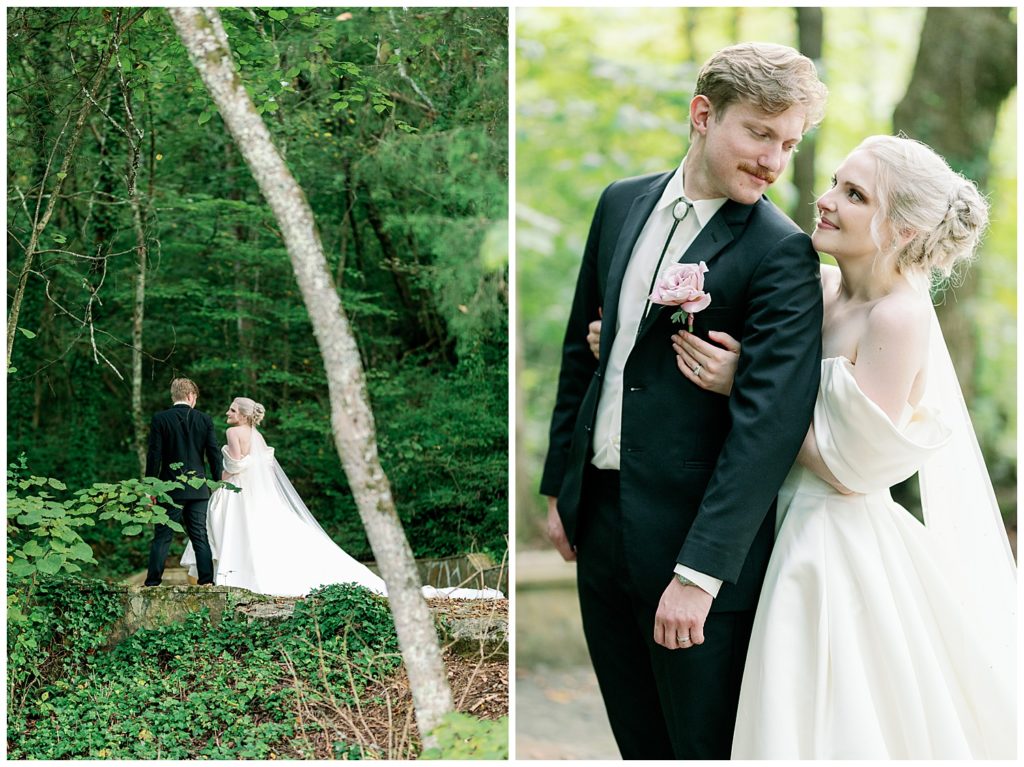 Romantic Summer Garden Wedding,
walking and up close bride and groom 