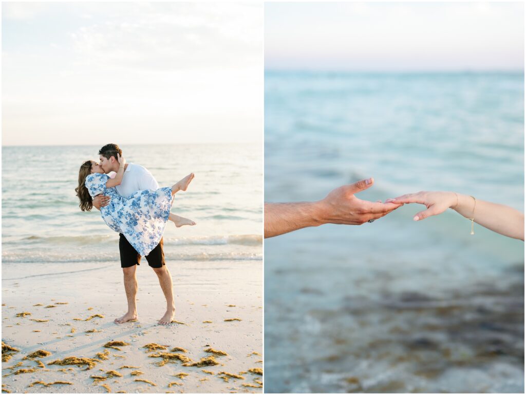 Engagement Photos by the Ocean in Tampa Florida  