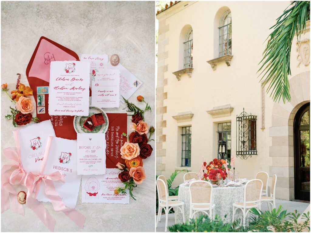 Detail shots of the Wedding Editorial at the Powel Crosley Estate in Sarasota Florida