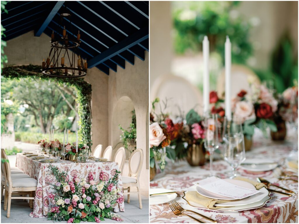 Tablescape details at Syonie Mansion in Orlando Florida 