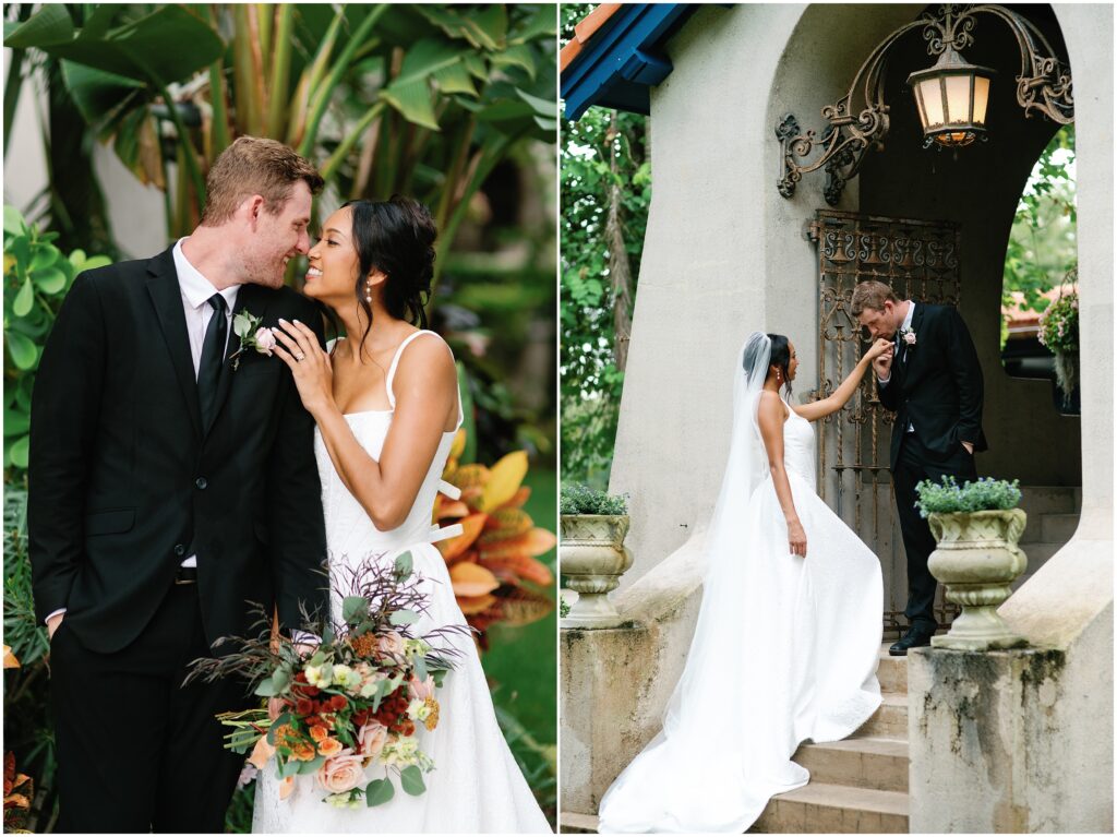 Bride and Groom enjoying one another on their wedding day at Sydonie Mansion in Orlando Florida